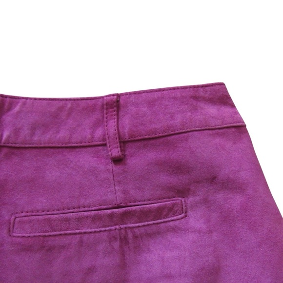Matthew Williamson Macys Magenta Pink Suede Mini Skirt 8 Leather Buttons Flaw - Picture 6 of 9